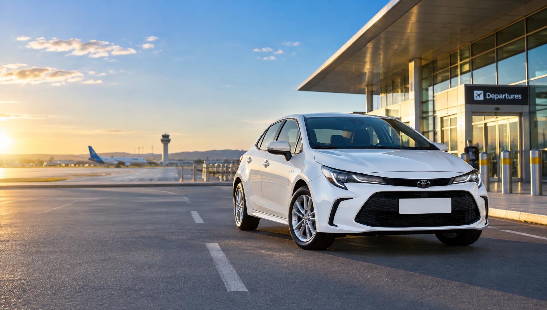 Havalimanı önünde kiralık Car4you aracı